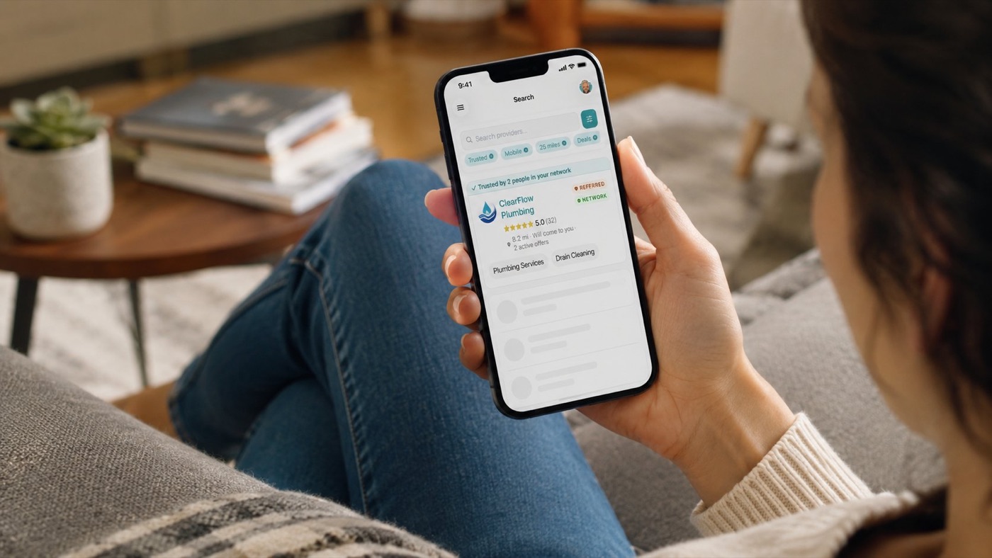 A member searching for a provider in the TryMyPro app